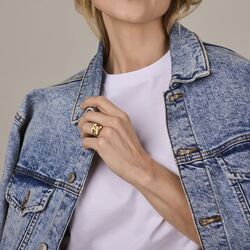 Gouden ring gourmette schakel