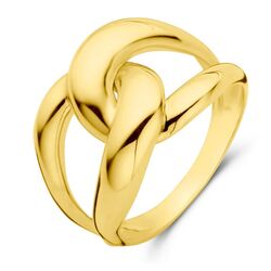 Gouden ring gourmette schakel
