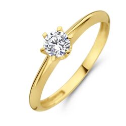 Gouden ring met zirkonia solitair model