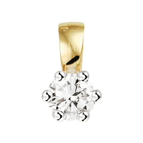 Bicolor gouden hanger met 0,10ct diamantje briljant geslepen