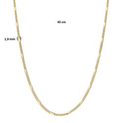 Gouden collier valkenoogschakels 1,9 mm