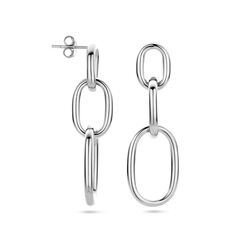 Zilveren oorhangers paperclipschakels 4,8 mm