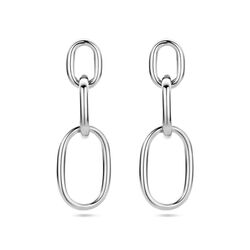 Zilveren oorhangers paperclipschakels 4,8 mm