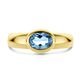 Gouden ring met london blue topaas gefaceetteerd