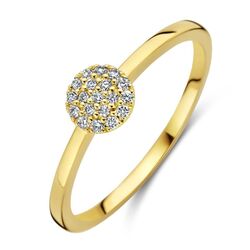 Gouden ring met  briljant geslepen diamant 0,09ct