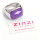 Brede zilveren ring met paarse steen zinzi zir676