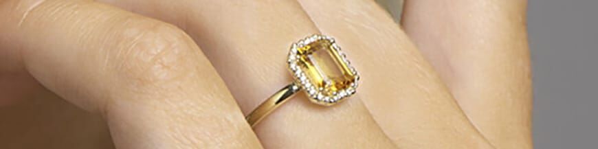 Gouden citrien sieraden