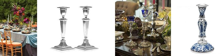 Antieke zilveren kandelaars