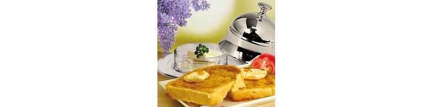 Verzilverde boter & jampotjes