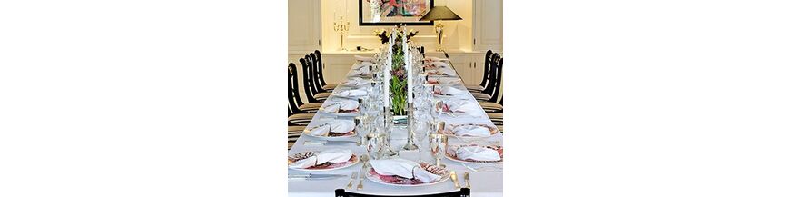 Verzilverde tafelaankleding divers