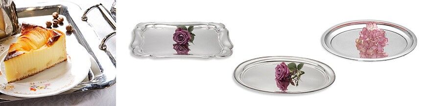 Antieke zilveren dienbladen