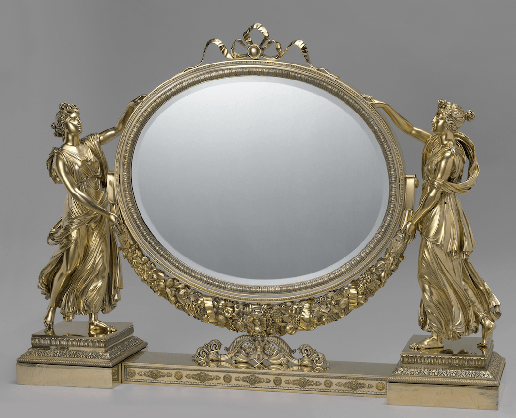 Verguld zilveren toiletspiegel gemaakt door Joseph-Germain Dutalis 1828 kennisbank Zilver.nl