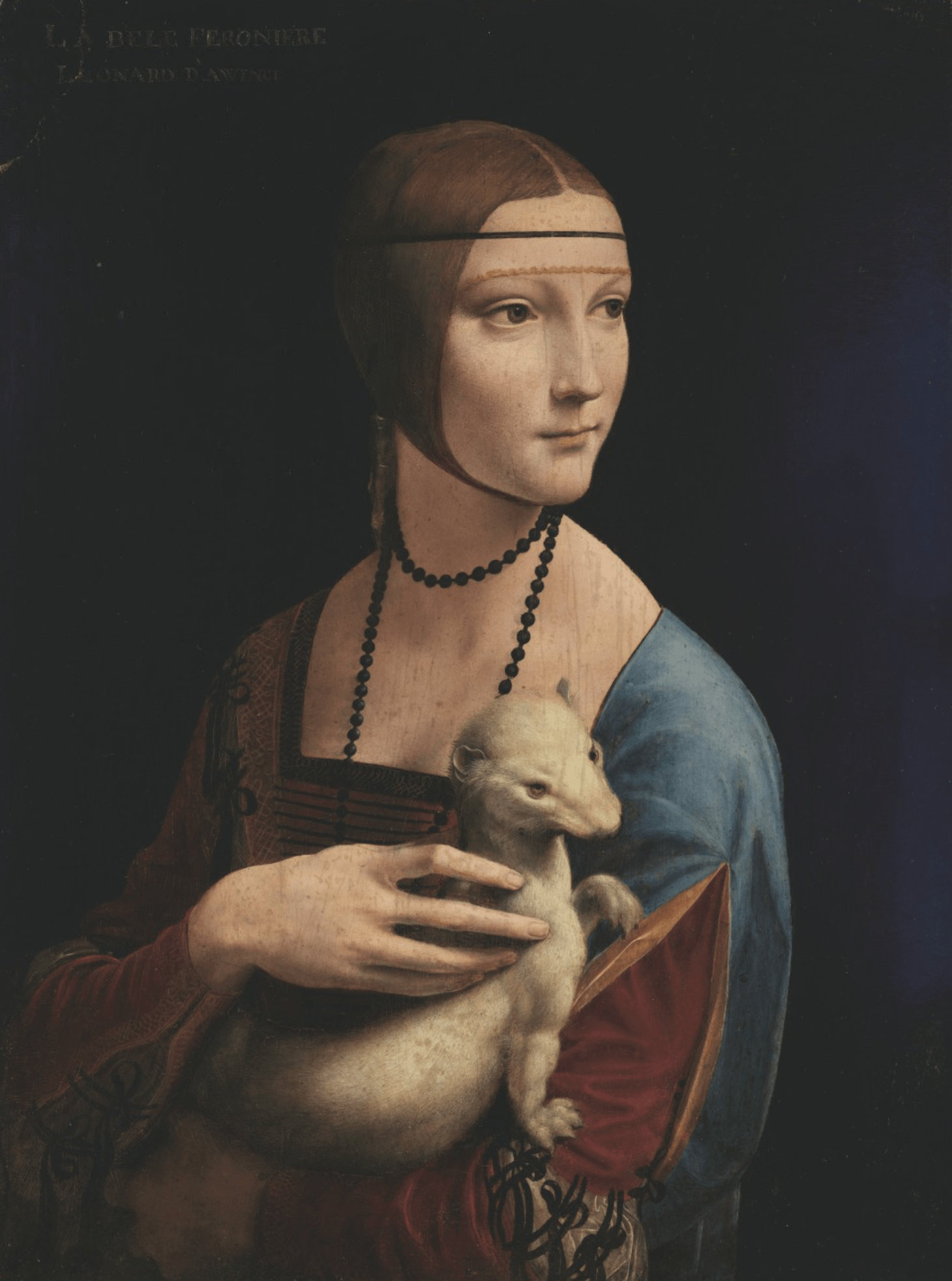 De dame met de hermelijn en ferronniere van Da Vinci 