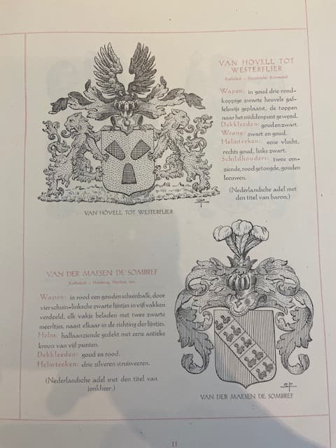 twee prachtige familiewapens met uitleg heraldiek Zilver.nl