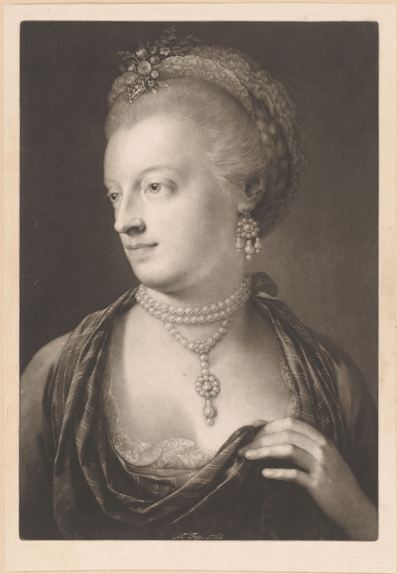 Vrouw met parel oorbellen en ketting 18e eeuw Kennisbank Zilver.nl